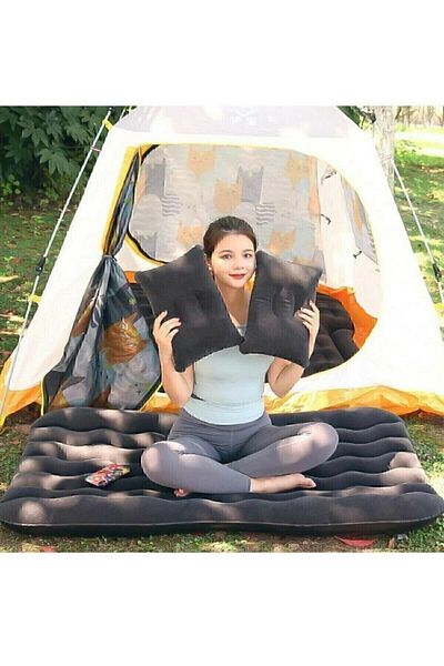 Raicon Inflatable Mattress Car And Camping Bed Bag Electric Pump Repair Kit And Padded Mattress Set