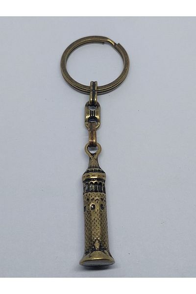 GALATA GIFT Breloc metalic tridimensional Turnul Galata, gri argintiu