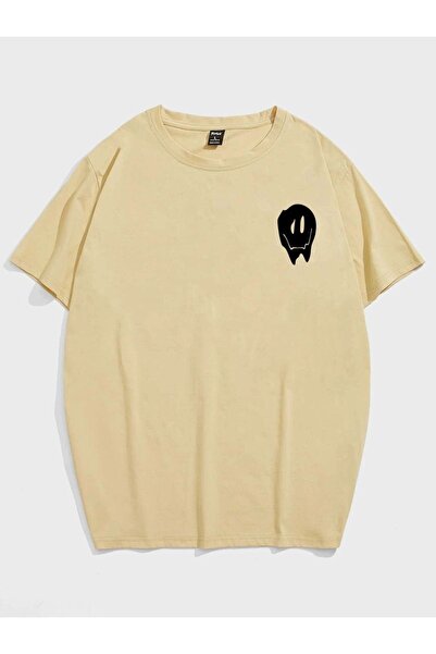 Altamira Μπλουζάκι Unisex Beige Don't Back Printed Oversize