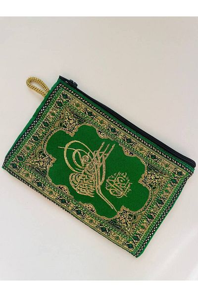 GALATA GIFT Portofel de dama cu model traditional, icoana Istanbul, aurit auriu, maner, fermoar, 15X10cm