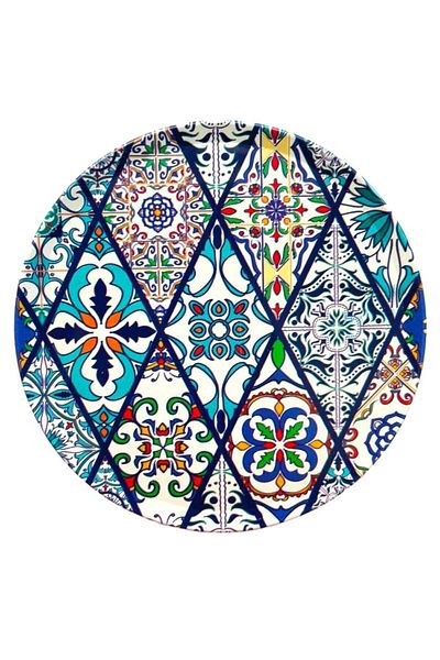GALATA GIFT 6-Piece Coaster Coaster with Rug Pattern, 6-Piece Mushroom-Based Coaster Coaster 9cm