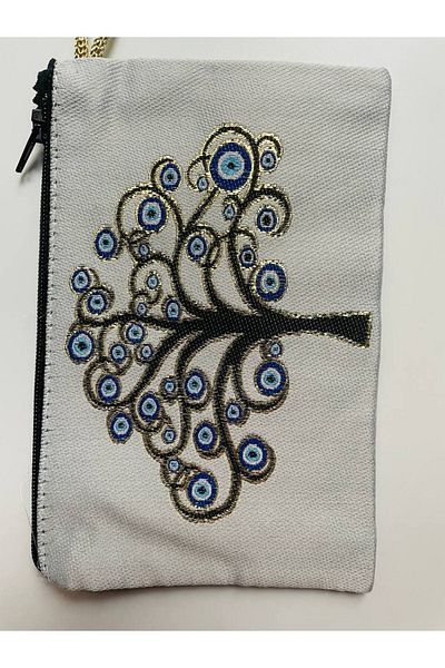 GALATA GIFT Women's Wallet with Evil Eye, Medium Size Stylish Zippered, Lined Wallet