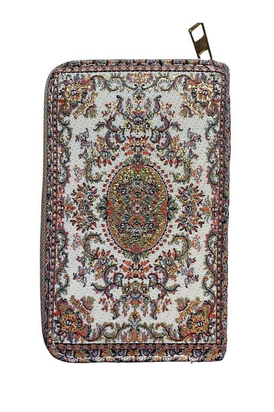 GALATA GIFT Portofel pentru femei cu aurire, fermoar, portofel portofoliu cu monede și două suporturi pentru carduri, 14*9cm