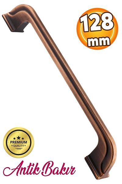 Badem10 Alperen Antique Copper Metal 128 Mm Mobilier - Mânere Dulap Sertar Bucătărie