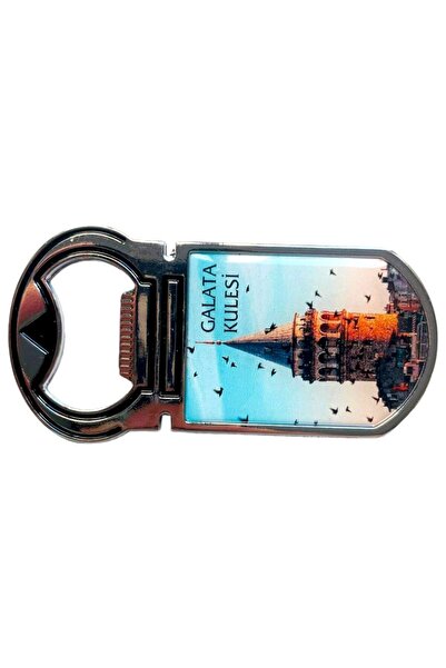 GALATA GIFT 9*4 cm Turnul Galata și pescăruși Magnet metalic robust pentru deschiderea frigiderului
