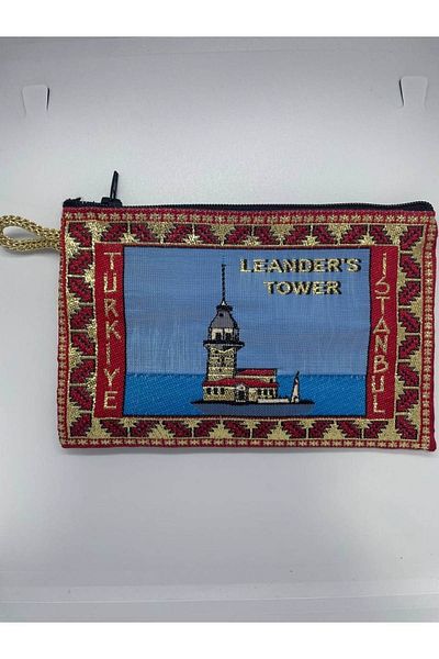 GALATA GIFT Traditional Patterned, Istanbul Symbols Printed, Gilded, Zippered Women's Wallet, 16x10cm
