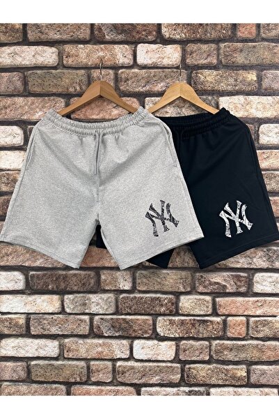 Altamira Erkek Siyah-Gri 2'li Baskılı Şort