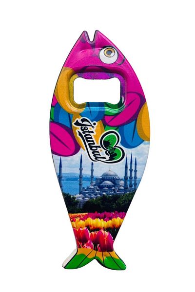 GALATA GIFT Magnet pentru deschizător de sticle, Magnet în formă de pește, cu tematică Istanbul