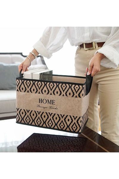LEON LİFE BOHE Handled Basket Shelf Organizer - Organizer