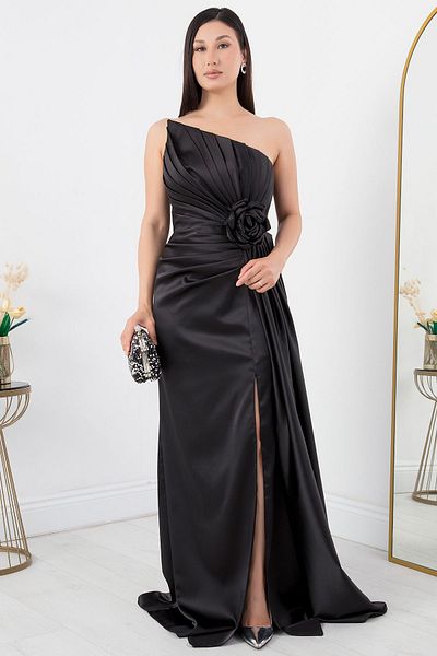 PULLIMM Strapless Satin Dress - Rose Detailed, Ecr5334