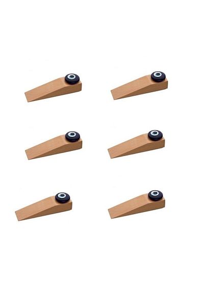 LEVA 6 Pieces Wooden Door Stopper Door Wedge Wooden Evil Eye Beaded Door Stopper