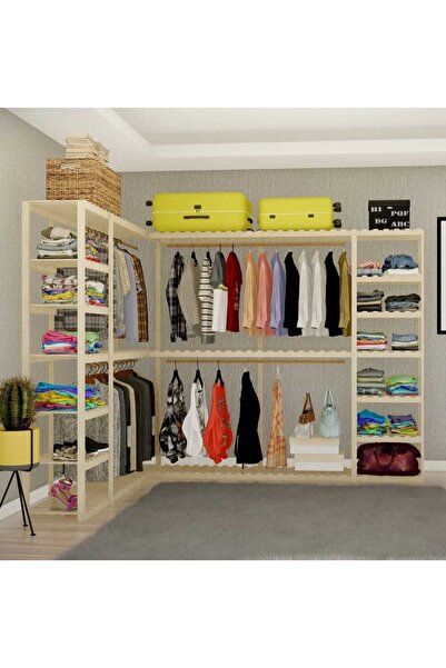 HGALP Desing Köşe Için Tasarlanmış Açık Ahşap El Yapımı Elbise Dolabı