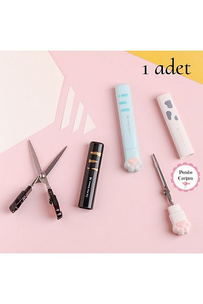 Pembe Çarşı Cute Mini Paw Scissors, Portable, Stainless Steel 1 Piece