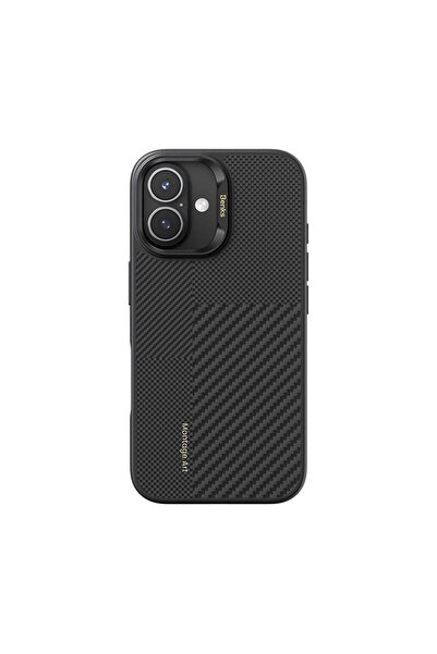 Benks iPhone 16 Kılıf Magsafe Şarj Özellikli Karbon Fiber Benks Montage Hybri...