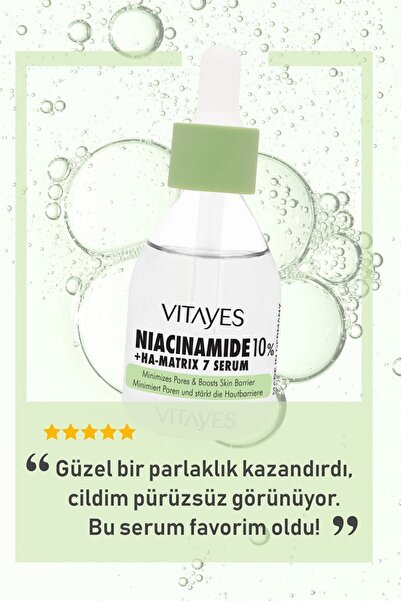 VITAYES Leke Karşıtı Gözenek Sıkılaştırıcı Niacinamide %10 Ve Hyalüronik Asit Cilt Bariyeri Yüz Serum