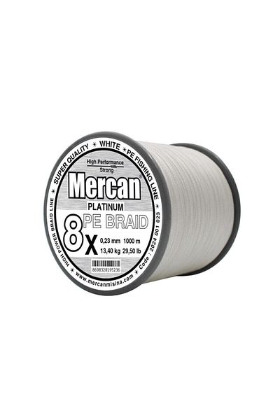MERCAN MİSİNA Mercan Pe Weave Platinum 8x Ip 1000 M Linie albă