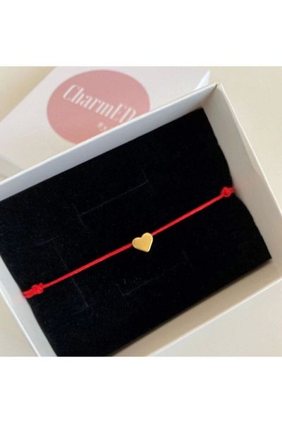 CharmED By Eda Heart Adjustable Red Rope Bracelet