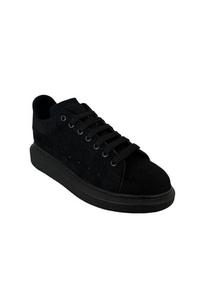 Liger Ανδρικό Suede Sneaker με ψηλή σόλα - Casual Μαύρα Παπούτσια