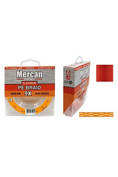 MERCAN MİSİNA Mercan Platinum Pe 9x Örgü Ip 300 M Turuncu Misina