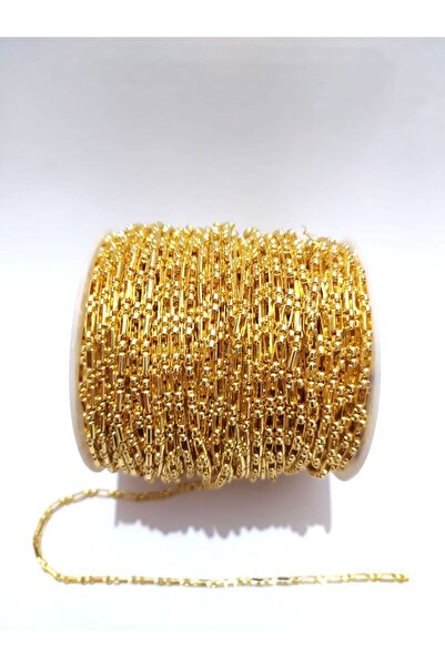 inSade Concept Takı Yapımı için 2 Metre 2mm Altın Kaplama Nokta Çizgi Zincir