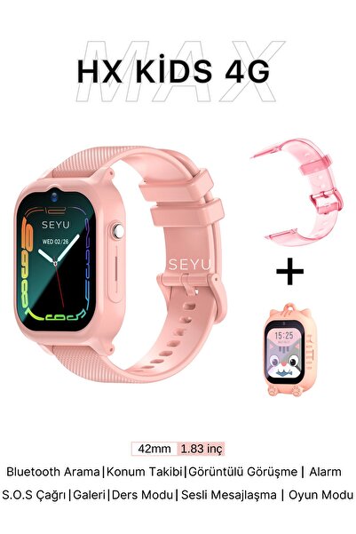 SEYUWATCH HX Kids 4G Max Sim Kartlı Harvox Akıllı Çocuk Saati Gps Konum Takib...