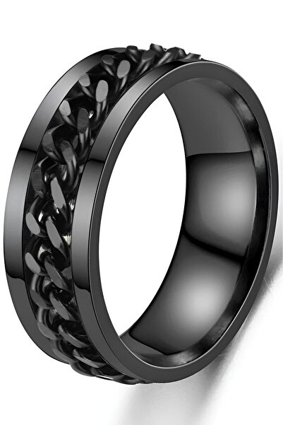 Takı Dükkanı Ortası Dönebilen Zincirli Erkek Kadın Anti-stres Çelik Alyans Yü...