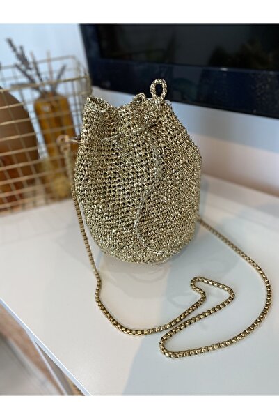 Fazeka Şık gece çantası,metalik kağıt ipten çanta,çapraz çanta,örgü çanta