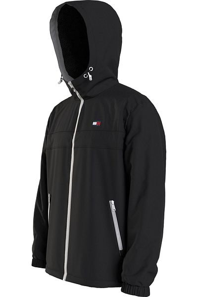 Tommy Hilfiger Men's Black Coat with Brand Logo Suitable for Daily Use DM0DM17983-BDS
