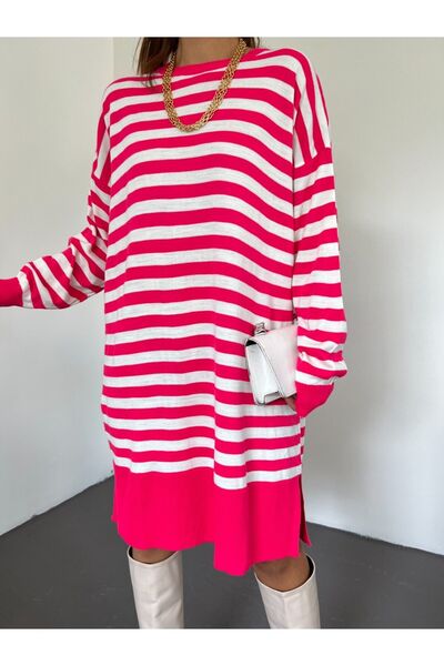 HİJABAYA Casual Knitwear Tunic - Round Neck and Hijab Design