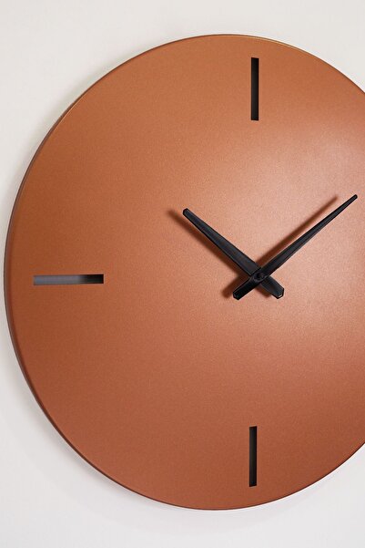 Artepera 46 Cm - Timeless Sessiz Metal Dekoratif Duvar Saati - Bakır - Ev Ofis Salon Duvar Saatleri - Aps113