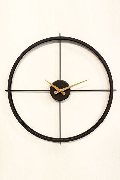 Artepera Arcadia Metal Sessiz Modern Duvar Saati - Siyah Renk 48x48 Cm - Ev Ofis Dekorasyonları Aps075