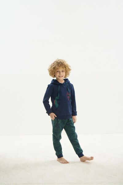 Sevim Синій спортивний костюм з капюшоном і довгими рукавами для хлопчиків - C8T0N7O8