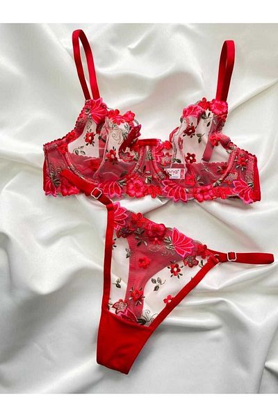 CozyChic Arona Lingerie Floral Lace Underwear Set