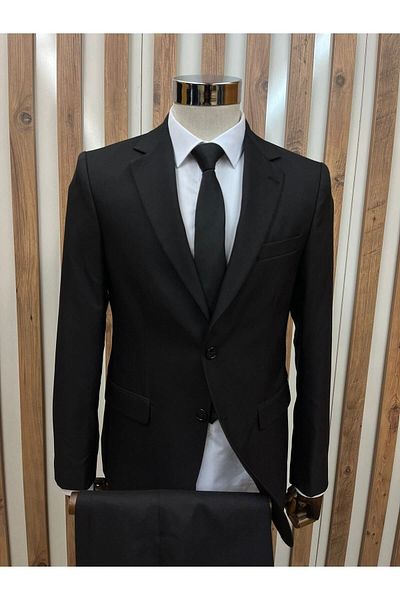 HÜRMEN Straight Black Jacket Pants Suit