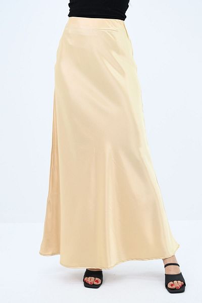 Koza Butik Ψηλόμεση Midi Satin Γυναικεία Φούστα - 6275-24