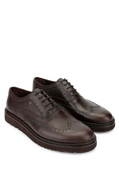 Tamer Tanca Men's Brown Genuine Leather Casual Shoes