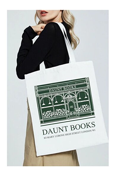 Cemira Daunt Books Tasarım Kalım Kanvas, Rips Bez Çanta, Omuz Çantası, Kalın Tote Bag