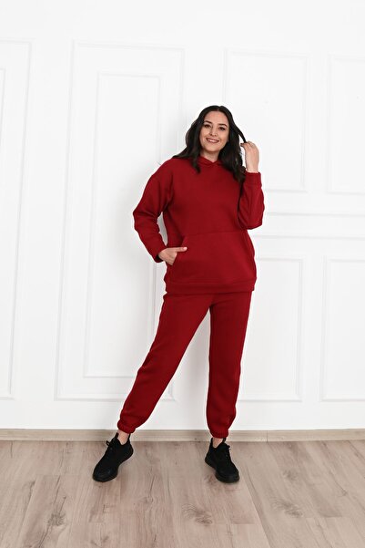 Koza Butik Set de trening cu glugă mărime mare - Trei fire de bumbac 3602-23