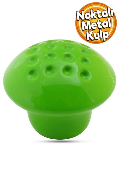 Badem10 Buton ciupercă punctat metal (VERDE) rotund Mobilier camera copiilor Mâner dulap sertar bucătărie