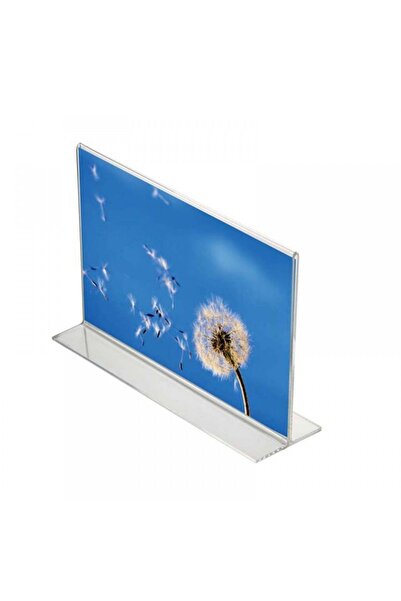 Umay Project A4 Şeffaf Fotoğraf Çerçevesi - Yatay Masaüstü Şeffaf Pleksi Föylük Broşürlük A4 T Tipi- Menü