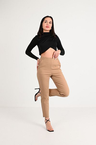 Koza Butik Pantaloni de damă cu talie elastică 6230-24