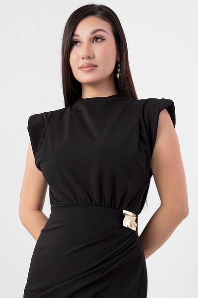 PULLIMM Rochie cu guler vertical cu cataramă în talie NY4409