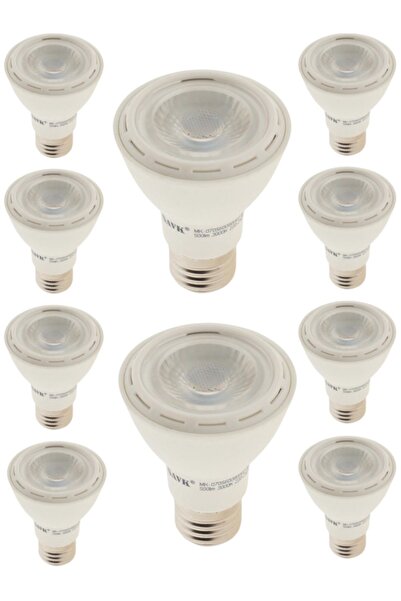 şavk Şavk 7W 3000K (Sarı Işık) Par20 E27 Duylu Led Spot Ampul (10 Adet)