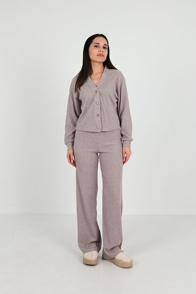 Koza Butik Women's Knitted Cardigan Suit 3975-24