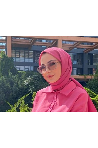 Trablus Tesettür Kadın Pamuk Kraş Cazz Şal Fuşya