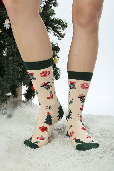 Socks Tunnel Πολύχρωμες κάλτσες με σχέδια με χριστουγεννιάτικη διακόσμηση