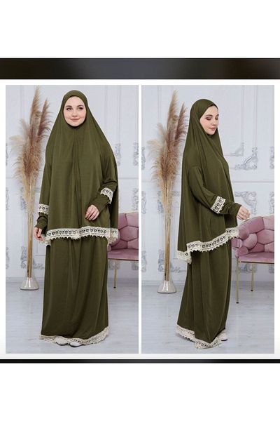 Kutay Collection Διπλό Κομμάτι Εποχιακό Hijab Κεντημένο Γυναικείο Φόρεμα Προσευχής - Ρούχα που δεν ιδρώνουν