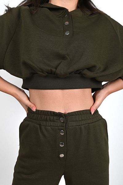 Koza Butik Γυναικείο Σετ Φόρμας με Λεπτομέρεια Crop 3912-24