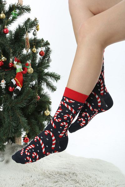 Socks Tunnel Цветни новогодишни чорапи със захарни шарки