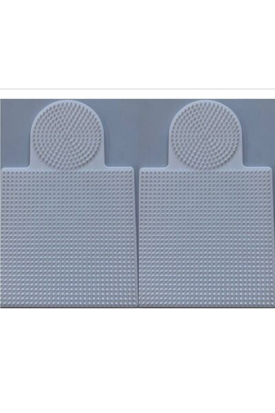 Hdg 2 Adet Ütü Ile Yapışan Boncuk Dizme Tablası Büyük Boy - Kare : 15,5 Cm - Daire : 8,5 Cm - Beyaz Renk